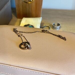 Michael Kors rose gold interlocking rings necklace